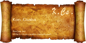 Kon Csaba névjegykártya